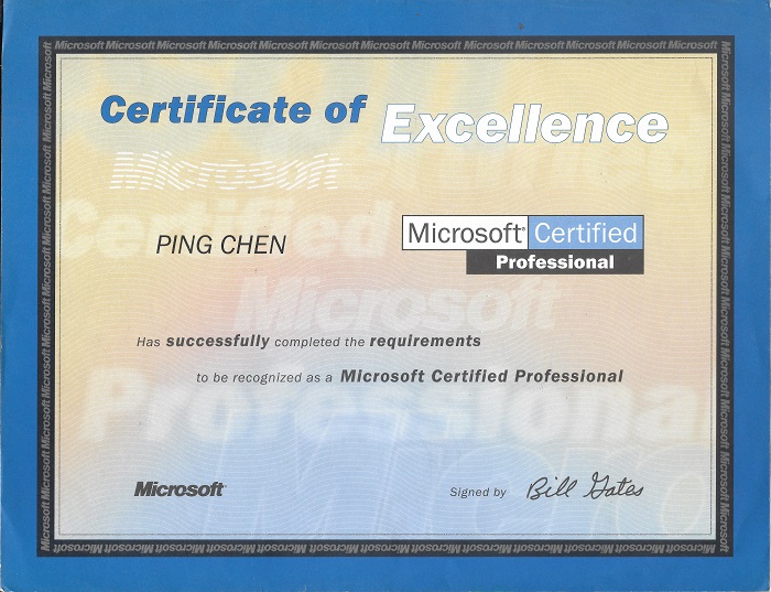 微软认证专家, Microsoft Certified Professional