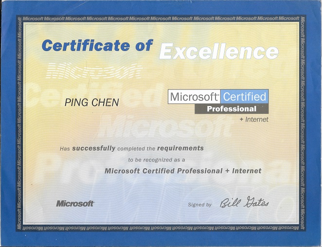 微软认证专家 + 互联网, Microsoft Certified Professional + Internet 微软认证专家 + 互联网, Microsoft Certified Professional + Internet