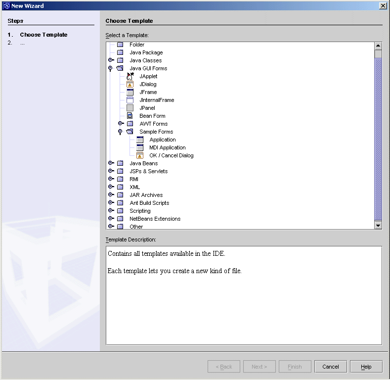 netbeans create new project wizard