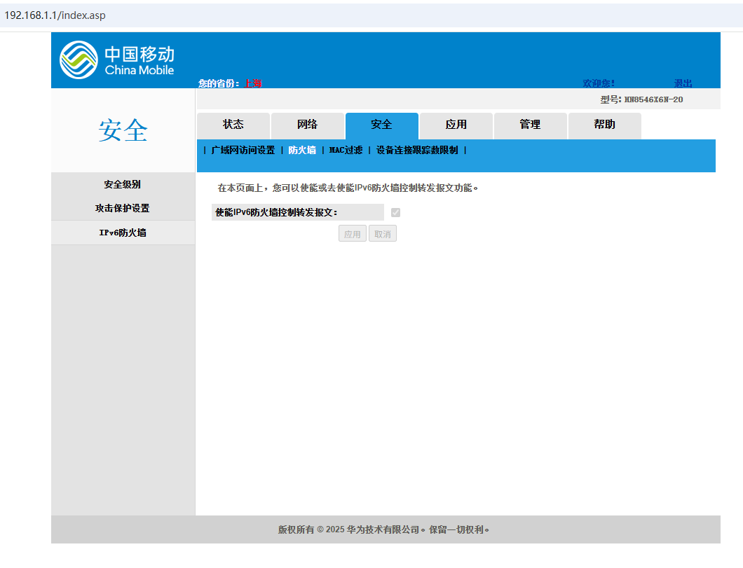 防火墙 IPv6 关闭之前