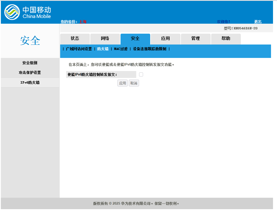 防火墙 IPv6 关闭之前